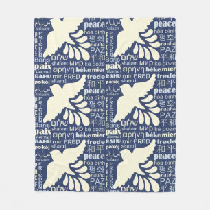 FRIEDEN in vielen Sprachen Vlies-Decken Fleecedecke