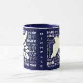 FRIEDEN in vielen SprachName-Tassen Tasse (Zentrum)