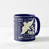 FRIEDEN in vielen SprachName-Tassen Tasse (VorderseiteRechts)