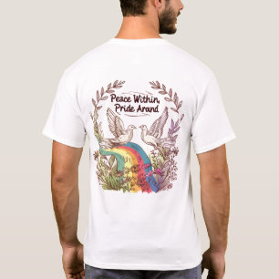 Frieden Innen, Stolz Außen – LGBTQ Camping Natur T-Shirt