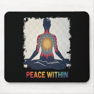 Frieden innerhalb Mandala Yoga Meditation Design Mousepad