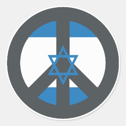 Frieden Israel Runder Aufkleber (Vorderseite)