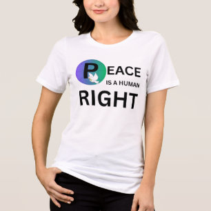 Frieden ist ein Menschenrecht Taube und Erdsymbo Tri-Blend Shirt
