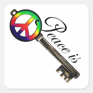 Frieden ist entscheidend quadratischer aufkleber