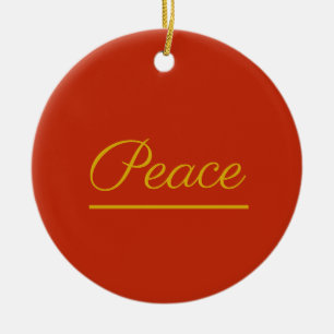 Frieden ist gut: Rot Keramik Ornament