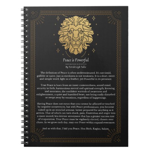 Frieden ist mächtig notizblock (Vorderseite)