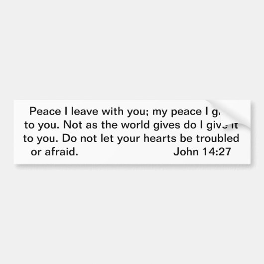 Frieden ist mit Ihnen Autoaufkleber (Vorne)