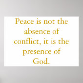Frieden ist nicht das Fehlen von Konflikten... Poster (Vorne)