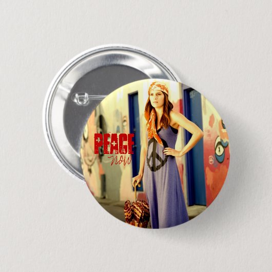 Frieden jetzt button (Vorne & Hinten)