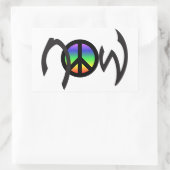 Frieden jetzt mit Regenbogen Rechteckiger Aufkleber (Tasche)