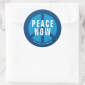 Frieden jetzt runder aufkleber (Tasche)