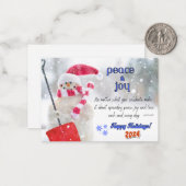 FRIEDEN & JOY HOLIDAY GREETING CARD MITTEILUNGSKARTE (Vorderseite/Rückseite Beispiel)