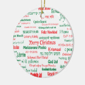 Frieden koexistieren glückliche frohe Weihnachten Keramik Ornament (Links)