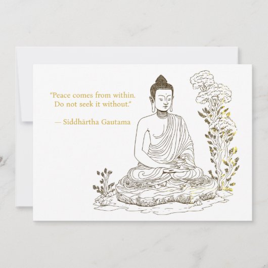 Frieden kommt aus Buddha Einladung (Vorderseite)