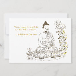 Frieden kommt aus Buddha Einladung
