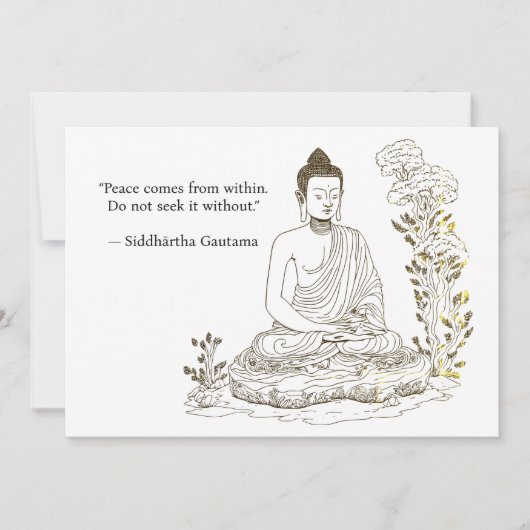 Frieden kommt aus Buddha Einladung (Vorderseite)