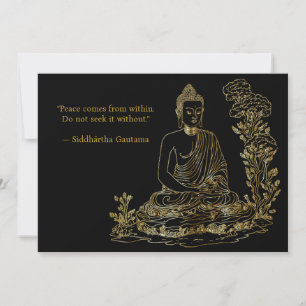 Frieden kommt aus Buddha Einladung