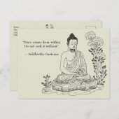 Frieden kommt aus Buddha Postkarte (Vorne/Hinten)