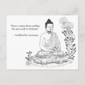 Frieden kommt aus Buddha Postkarte (Vorderseite)