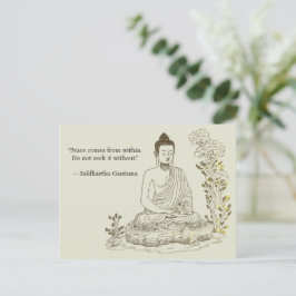 Frieden kommt aus Buddha Postkarte