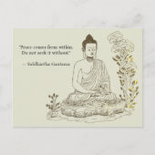Frieden kommt aus Buddha Postkarte (Vorderseite)