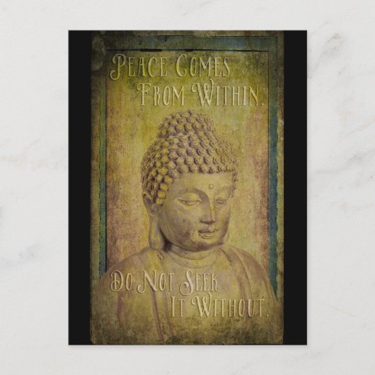Frieden kommt von Buddha Zitat Postkarte (Vorderseite)