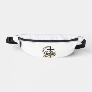 Frieden kommt von Jesus Christliches Kreuz-Shirt Bauchtasche