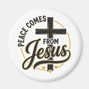 Frieden kommt von Jesus Christliches Kreuz-Shirt Magnet