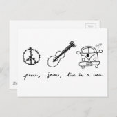 Frieden, Konfitüre, Leben in einem Van Postkarte (Vorne/Hinten)