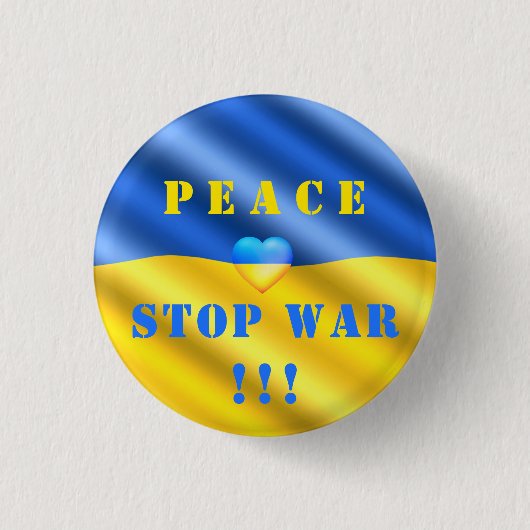 Frieden - Krieg in der Ukraine beenden - Flag zur  Button (Vorderseite)