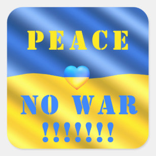 Frieden - Krieg in der Ukraine beenden - Freiheit  Quadratischer Aufkleber