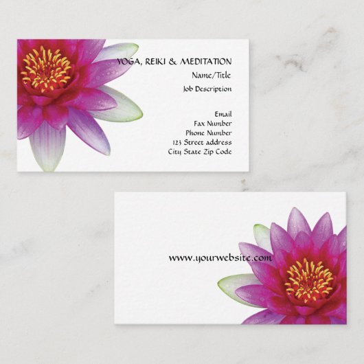 Frieden L schöne rosa Lotos-Blume/Wasser-Lilie Visitenkarte (Vorne/Hinten)