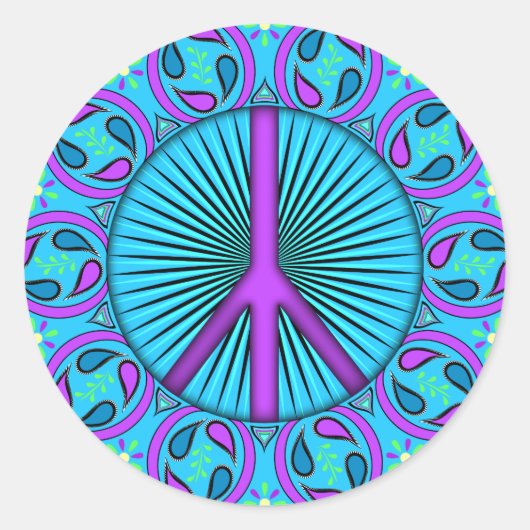 Frieden ~ Leaf Runder Aufkleber (Vorderseite)