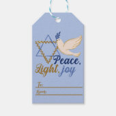 Frieden, Licht, Joy Hanukkah Geschenkanhänger (Vorderseite)