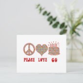 Frieden Liebe 60 Postkarte (Stehend Vorderseite)