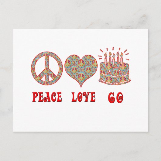 Frieden Liebe 60 Postkarte (Vorderseite)