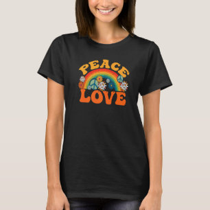 FRIEDEN LIEBE 60er 70er Tie Dye Groovy Regenbogen T-Shirt