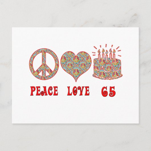 Frieden Liebe 65 Postkarte (Vorderseite)