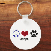 Frieden, Liebe, Adoptier Schlüsselanhänger (Vorderseite)