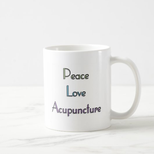 Frieden, Liebe, Akupunktur Kaffeetasse (Rechts)