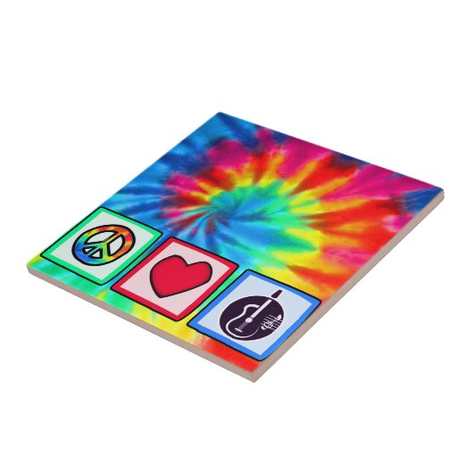 Frieden, Liebe, Akustikgitarren Fliese (Seite)