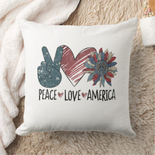 Frieden Liebe Amerika Kissen