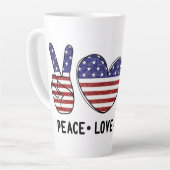 Frieden, Liebe, Amerika Milchtasse (Linke Ecke)