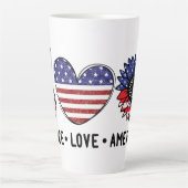 Frieden, Liebe, Amerika Milchtasse (Vorderseite)