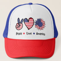 Frieden Liebe Amerika Patriotischer 4. Juli Trucke