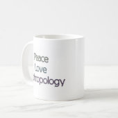Frieden, Liebe, Anthropologie Kaffeetasse (Vorderseite Links)