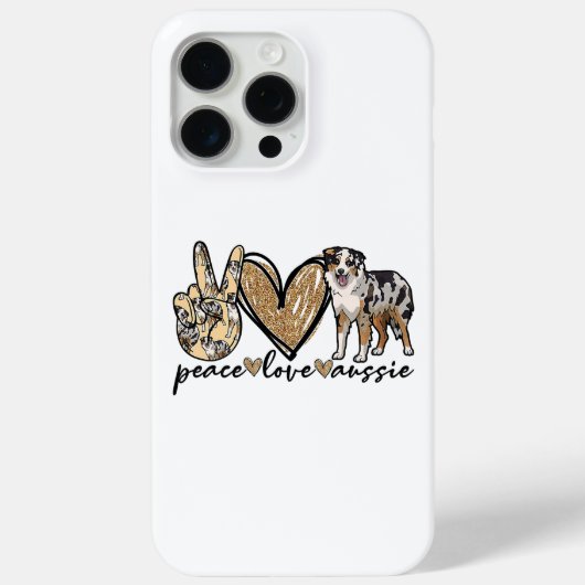 Frieden, Liebe, Aussie, australischer Schäferhund, Case-Mate iPhone Hülle (Rückseite)
