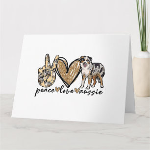 Frieden, Liebe, Aussie, australischer Schäferhund, Karte
