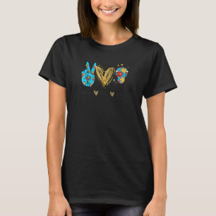 Frieden Liebe Autismus Cool Bewusstsein Asd Hippie T-Shirt