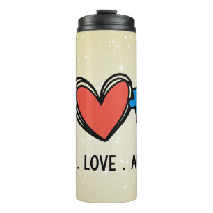 Frieden Liebe Autismus Thermosbecher